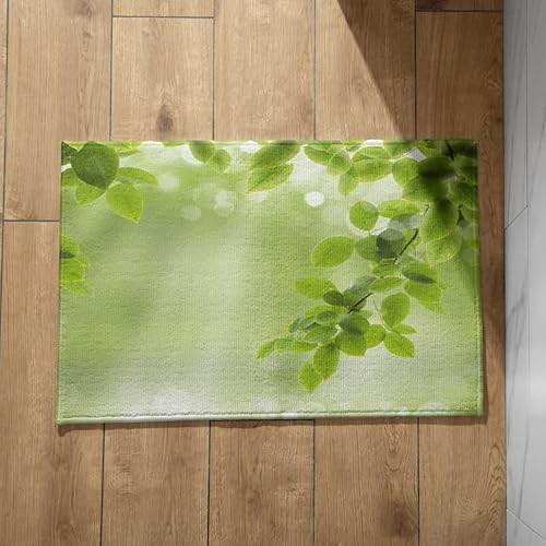 CEVAN Schmutzfangmatte Extra Dünn Sauberlaufmatte Design Grüne Blätter Fußmatte Spruch Fussmatten Haustür Innen Dünn 40x60cm von CEVAN