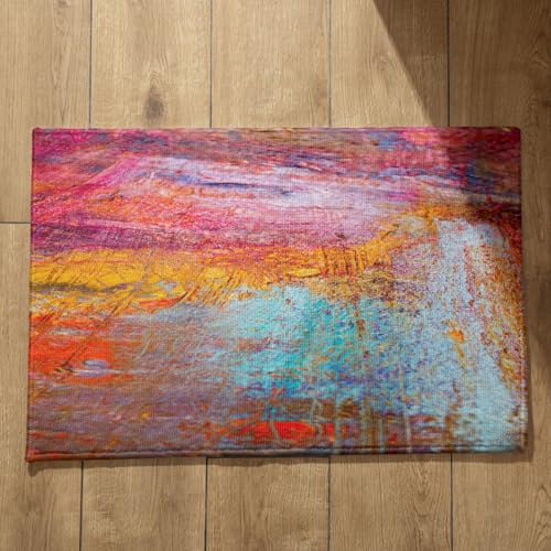 CEVAN Schmutzfangmatte Innen Bunt Waschbar Dünne Eingangstürmatte Malen Fußmatte Innen Waschbar Ohne Rand Sauberlaufmatte Innen 50x80cm von CEVAN