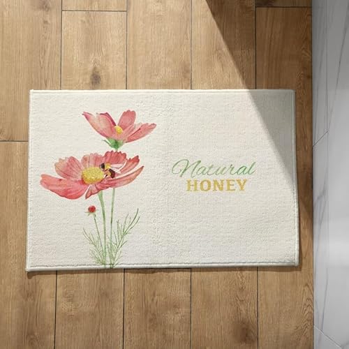 CEVAN Schmutzfangmatte Innen Dünn Muster Fussmatten Haustür Innen Waschbar Blume Fußmatte Quadratisch Türmatte Lang 40x60cm von CEVAN