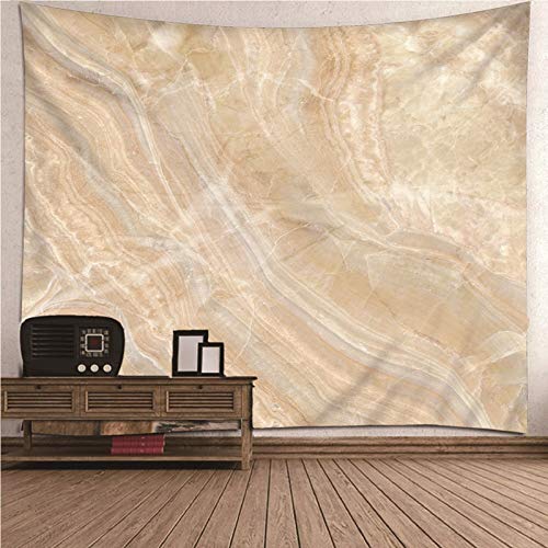 CEVAN Wandteppich XXL Natur 3D Wandschmuck Marmormuster Wandteppich Cute Wandschmuck Outdoor Kunst Dekorationen Decke Wandbehang Stoff Beige Gelb 200x200cm von CEVAN
