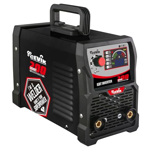 CEVIK PRO CE-SMART200 – Inverter-Schweißgerät MMA mit Maske und Elektrodenhalter – 200 A, 40% 230 V – Elektroden bis zu 5 mm – LED-Anzeige – Generator OK – tragbar Pro CEVIK PRO CE-SMART200 – Inverter-Schweißgerät MMA mit Maske und Elektrodenhalter – 200 A, 40% 230 V – Elektroden bis zu 5 mm – LED-Anzeige – Generator OK – tragbar Pro von CEVIK PRO