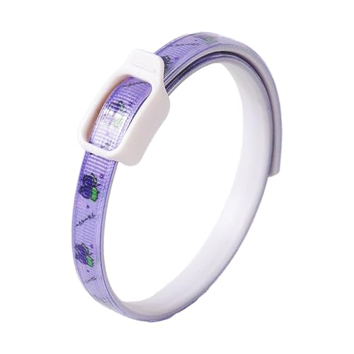 CEWIFO Sicheres Pet Floh-Zeckenhalsband für Katzen & Hunde – mit Ölen, verstellbar, waschbar & langlebig, gezackte Schnalle in Farbstilen (Purple, 5x5x1cm) von CEWIFO