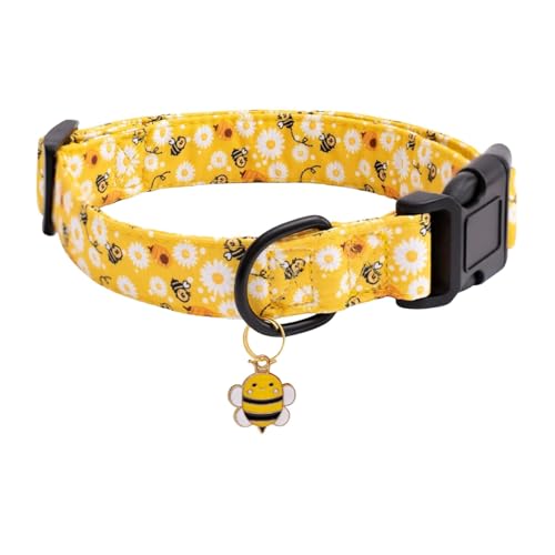 Verstellbares Hundehalsband – weich & komfortabel, böhmisches/Blumen/geometrisches/Stammes Design für kleine, mittlere & große Hunde (Yellow) von CEWIFO