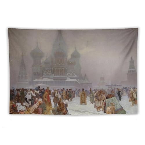 CEWO Jugendstil-Illustratoren Alphonse Mucha Die Abschaffung der Leibeigenschaft in Russland Poster Tapisserie Dekorative Malerei Wandkunst Wohnzimmer Wandteppiche Schlafzimmer Drucke 101,6 x 152,4 cm von CEWO