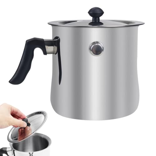 CEWROM 1.5l Milchtopf mit Deckel, Kochtopf mit Pfeife, Milchtopf doppelwandig mit Bakelitgriff, Puddingtopf Simmertopf Wasserbad Schmelztopf aus Edelstahl für Elektro Gas Induktion CEWROM 1.5l Milchtopf mit Deckel, Kochtopf mit Pfeife, Milchtopf doppelwandig mit Bakelitgriff, Puddingtopf Simmertopf Wasserbad Schmelztopf aus Edelstahl für Elektro Gas Induktion von CEWROM