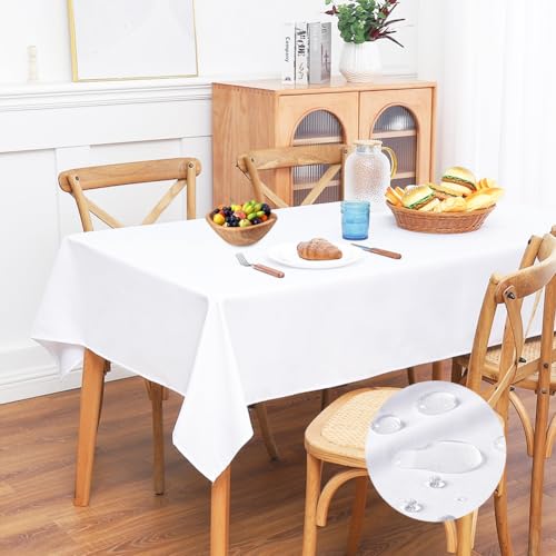 CEWROM 2 Stück Biertisch Tischdecke, Weiß Tischdecken 100x250cm, Biertische Hussen für Biertisch Biertischhussen Biertisch-Husse Bierzeltgarnitur Rechteckige Tischdecken Waschbar von CEWROM