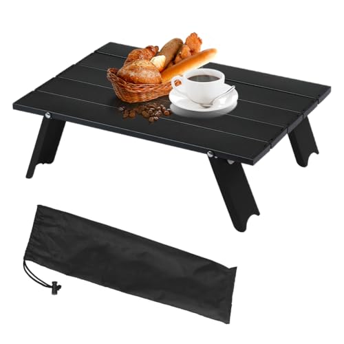 CEWROM Campingtisch klappbar klein Alu, Klapptisch Aluminium Faltbar Camping Mini, Tragbarer Ultraleicht Mini Camping Tisch Klapptisch Klein Tisch zum Garten Wandern Camping von CEWROM