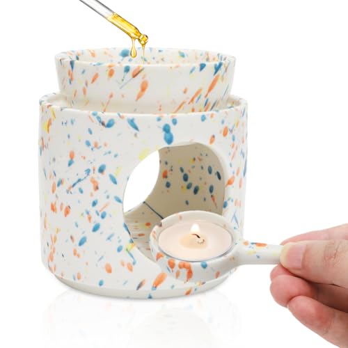 CEWROM Duftlampe Teelicht, Duftlampe für Ätherische Öle, Duftöl und Duftwachs Diffusor, Abnehmbare Schale, Gerillte Oberfläche, Einschlafhilfe Entspannung Einweihungsgeschenk Wohnkultur von CEWROM