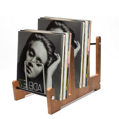 CEWROM Schallplattenständer,Prospekthalter Schallplatten, Aufbewahrung Schallplatten Halter Ständer Zeitschriften Bücher, Schallplatten Deko Regal 37x27x24cm von CEWROM