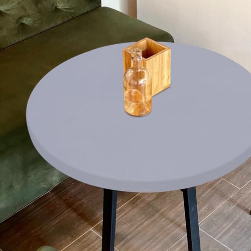CEWROM Tischdecke Abwaschbar Rund, 120cm Outdoor Tischdecke, Wetterfest Gartentischdecke, Tischdecken Table Cloth für Garten Restaurant (Silbergrau) von CEWROM