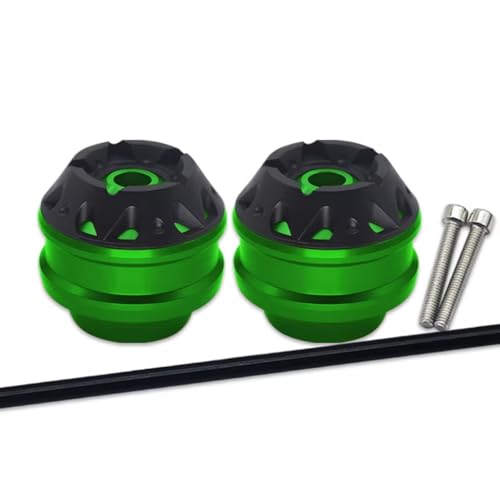 CEWSUIO Motorrad Achsgleiter Für CB750 Für Hornet 2023 2024 Motorrad Modifizierte Teile Vordere Hinterachse Gabel Crash Sliders Cap Motorrad Rad Fallen Protector(Green,Front) von CEWSUIO