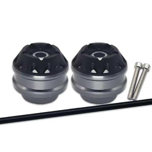 CEWSUIO Motorrad Achsgleiter Für CB750 Für Hornet 2023 2024 Motorrad Modifizierte Teile Vordere Hinterachse Gabel Crash Sliders Cap Motorrad Rad Fallen Protector(Metallic,Front) von CEWSUIO