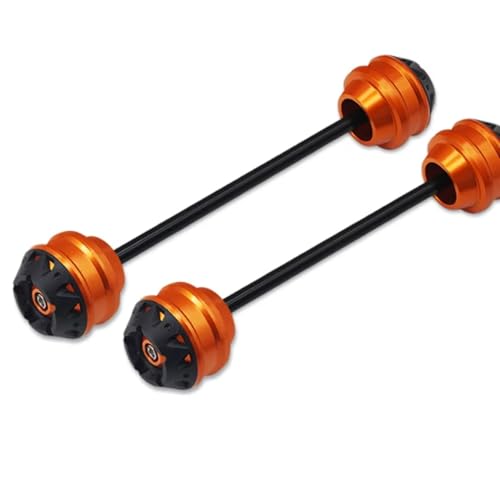 CEWSUIO Motorrad Achsgleiter Für MT-03 2015 2016 2017 2018 2019 2020 2021 2022 2023 2024 Motorrad 1 Paar Crash Protection Hinterachse Gabel Crash Sliders Schutz Radnabe(Orange) von CEWSUIO