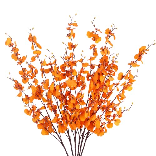 CEWUDA 6 Stück Künstliche Herbstblumen Orchidee Deko 83 cm Kunstblumen Herbst wie Echt Herbststrauß Deko Winterjasmin Zweige Herbst Blumen Orange Herbstzweige für Vase Erntedankfest Haus Dekoration CEWUDA 6 Stück Künstliche Herbstblumen Orchidee Deko 83 cm Kunstblumen Herbst wie Echt Herbststrauß Deko Winterjasmin Zweige Herbst Blumen Orange Herbstzweige für Vase Erntedankfest Haus Dekoration von CEWUDA