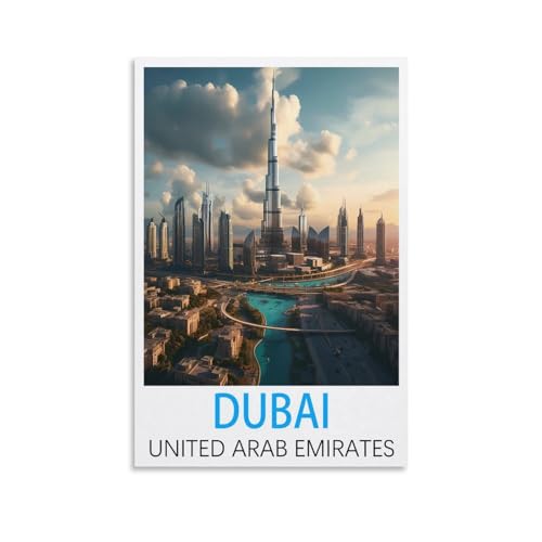 Dubai, Vereinigte Arabische Emirate, Vintage-Reiseposter, 20 x 30 cm, Leinwandkunst, Poster und Wandkunst, Bilddruck, moderne Familienschlafzimmer-Dekoration von CEYHNO