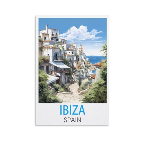 Ibiza Spanien Vintage-Reiseposter, 20 x 30 cm, Leinwandkunst, Poster und Wandkunst, Bilddruck, moderne Familienschlafzimmer-Dekoration von CEYHNO