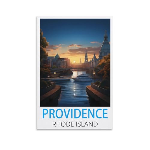 Providence Rhode Island Vintage-Reiseposter, 40 x 60 cm, Leinwand-Kunst, Poster und Wandkunst, Bilddruck, moderne Familienschlafzimmer-Dekoration von CEYHNO