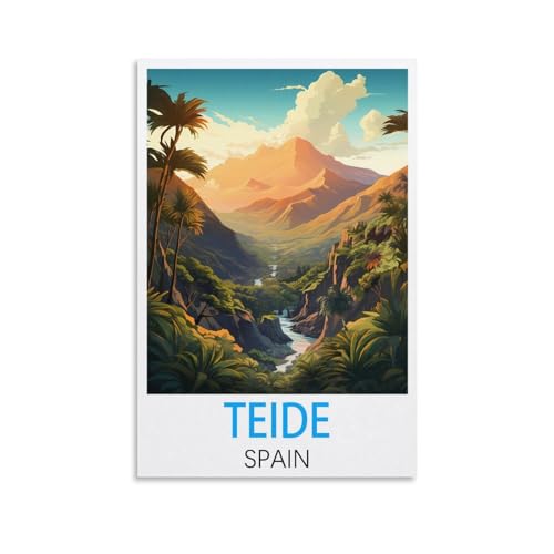 Teide Spanien Vintage-Reiseposter, 20 x 30 cm, Leinwandkunst, Poster und Wandkunst, Bilddruck, moderne Familienschlafzimmer-Dekoration von CEYHNO