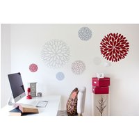 6 Abstrakte Blumen Vinyl Wand Aufkleber von CEgraphicstore