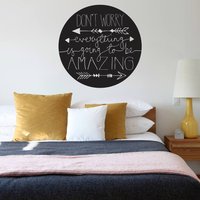 Wandaufkleber „Keine Sorge" | Retro-Zitat Maßgeschneiderte Handgezeichnete Original-Wandkunst 58 X // 23 Zoll von CEgraphicstore