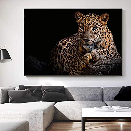 CEyyPD Wilde Jaguare Mit Baby Jaguar Leinwand Malerei Wandkunst Poster Und Drucke Familie Tiere Bilder Für Zuhause Wanddekor Wandbild 60x90cm Rahmenlos von CEyyPD