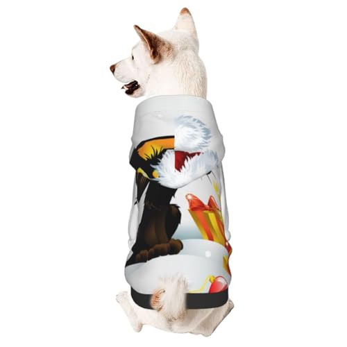 Hundepullover für Hunde und Katzen, mit Weihnachtsbällen und Geschenken, für den Winter, Welpen, Kapuzenpullover, Haustier-Sweatshirt, Kleidung für kleine und mittelgroße Hunde von CFAN