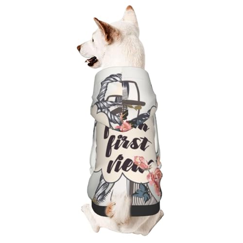 Hundepullover mit nautischem Anker und Blumen, für den Winter, Welpen, Haustier-Sweatshirt, Kleidung für kleine und mittelgroße Hunde von CFAN