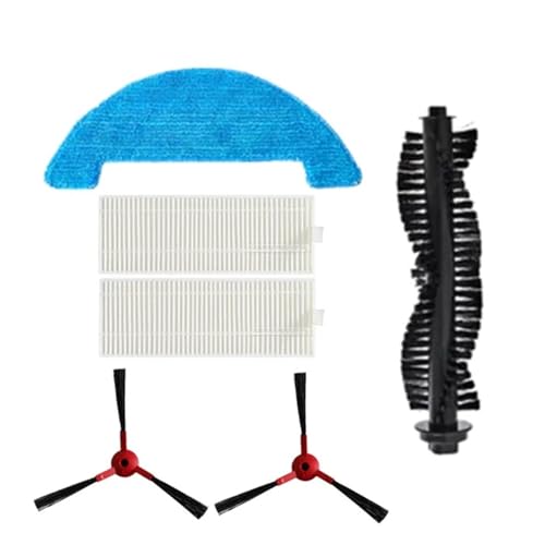 Roboter-HEPA-Filter, Hauptrolle, Seitenbürste, Wischtuch, Kompatibel Mit Kitfort, KT-590/ISWEEP D520/360 C50/airrobo P10, Kompatibel Mit Haier, HSR-Staubsauger(6PCS) von CFBKPUGN