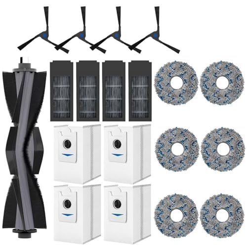 Roller Hauptseitenbürste Hepa-Filter Wischtuch Staubbeutelteile, Kompatibel For Ecovacs, Kompatibel For Deebot, X2 Omni/X2 Pro /X2 Roboterstaubsaugerzubehör(Brushes Full Set) von CFBKPUGN