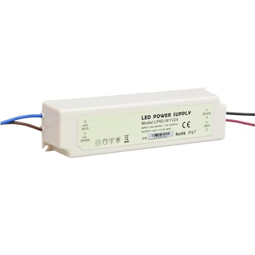 24V 2A LED Switch Mode Power Supply Unit 60W Waterproof IP67 White Plastic Enclosure AC-DC Lighting Transformers Drivers(Logo) von CFCPLVMUD
