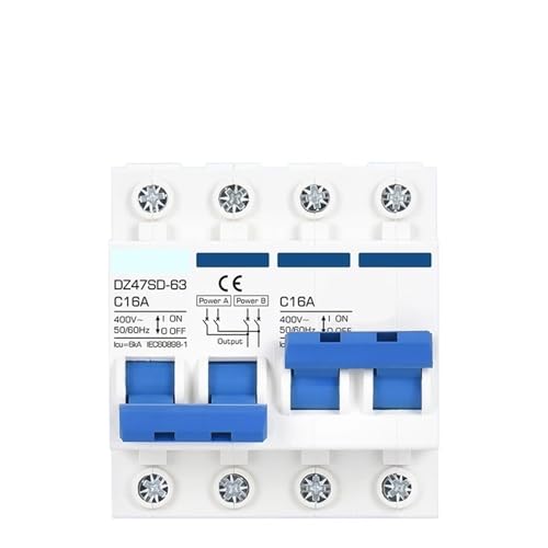 CFCPLVMUD AC 220V 380V DC500V Manual Dual Power Transfer Switch Interlock Circuit Breaker Photovoltaic Power with Leakage Protection(3P-3P,DC 16A - AC 16A) von CFCPLVMUD