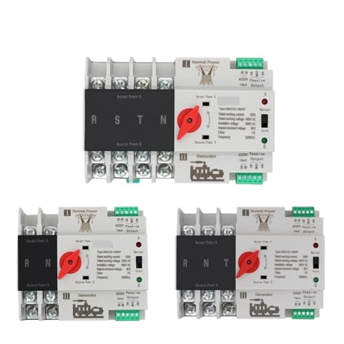 CFCPLVMUD ATS Dual Power Automatic Transfer Switch 2P/3P/4P 100A Millisecond Switching Without Interruption 35mm Rail Installation Circuit Breaker(3,230V 100A) von CFCPLVMUD
