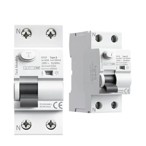 CFCPLVMUD B Type RCCB Residual Current Circuit Breaker DC ELCB 2P 4P 40A 63Amp 30mA 100mA 300mA Type B 6KA RCD(2P 63A 100mA) von CFCPLVMUD
