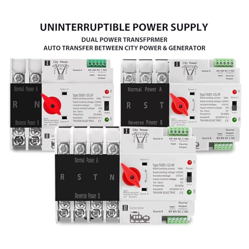 CFCPLVMUD Din Rail 2P 3P 4P ATS Dual Power Automatic Transfer Switch Selector Switches Uninterrupthes Uninterrupted Power 2P 63A 100A 125A(3P,125A) von CFCPLVMUD