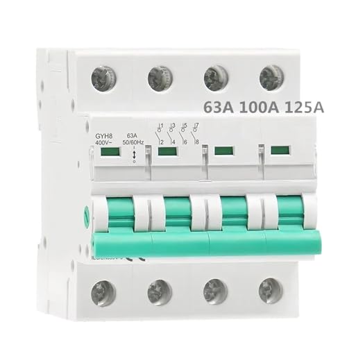 CFCPLVMUD GYH8 Din Rail 4 Pole Isolating Switch 400V Main Switch 63A 100A 125A Isolator Breaker Circuit Breaker(63A) von CFCPLVMUD