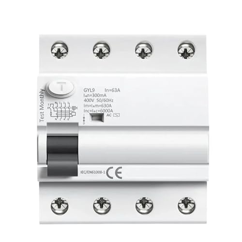 CFCPLVMUD GYL9 AC Residual Current Circuit Breaker Electromagnetic Differential Breaker Safety Switch 4P 40A 63A 100A(4P 100A,100mA(0.1A)) von CFCPLVMUD