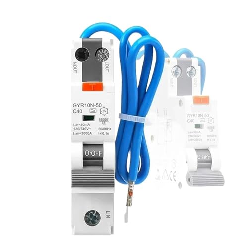 CFCPLVMUD GYR10N-50 Electronic Type RCBO with Wires 18mm 6KA Residual Current Circuit Breaker with Over Current Potection(Type A,25A 30mA) von CFCPLVMUD