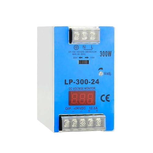 LP 300W 12V 24V 48V 23A 12.5A 6.25A DIN Rail Model AC DC LED Digital Display Switching Power Supply Single Output(LP-300-24V 12.5A) von CFCPLVMUD