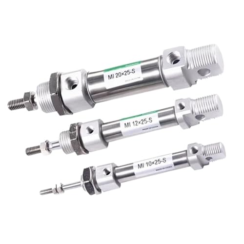 MI Edelstahl Mini Zylinder 10/12/16/20/25mm Bohrung 5/10/15/20-150mm Hub Mit Magnet Ring Pneumatische Zylinder(Stroke 40mm,Bore 12mm) von CFCPLVMUD