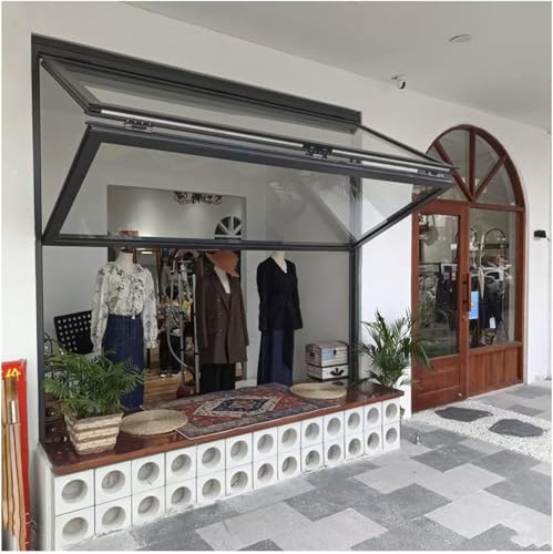 Eingebettetes Schiebefenster For Food Trucks, Konzessionsfenster Aus Aluminiumlegierung, Nach Oben Und Unten Klappbare Speiseausgabe Mit Schloss For Cafés, Sondergrößen(23.6x23.6in/60x60cm) von CFDZCP