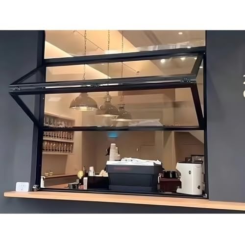 Food Truck Service Aus Aluminiumlegierung, Konzessionsstandfenster, Hausfenster - Aluminiumlegierung Mit Gehärtetem Glas, Service-Schiebefenster(70x90 cm) von CFDZCP