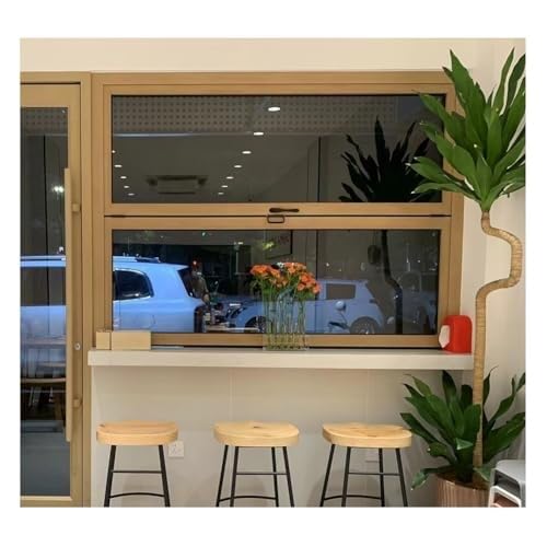 Konzessionsfenster, Aluminiumlegierung, Food Truck Service, Klappbare, Flächenbündige Servierfenster For Blumencafés, Push-Pull Nach Oben Und Unten Bis Zu 80 Grad(120x60 cm) von CFDZCP