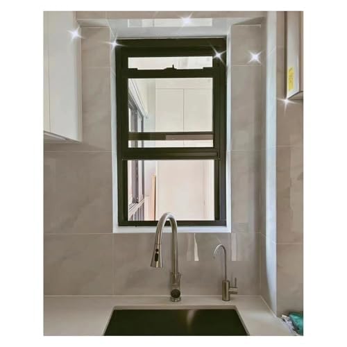 Konzessionsfenster, Food Truck Service Aus Aluminiumlegierung Mit Horizontalen Schiebefenstern, Lüftungsersatzfenstern, Mit Schloss Und Bildschirm(50x90cm) von CFDZCP