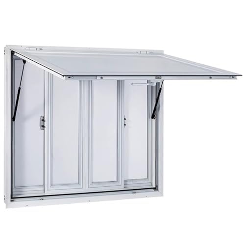 Konzessionsfenster, Food Truck Service Aus Aluminiumlegierung Mit Horizontalen Schiebefenstern, Mit Markisentür, Bis Zu 85 Grad(60x36in) von CFDZCP