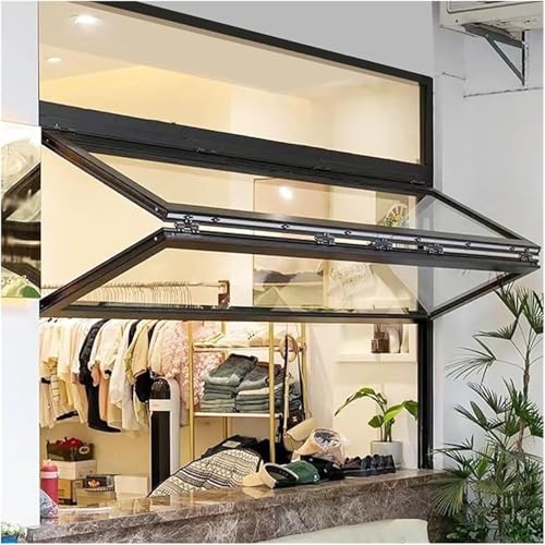 Konzessionsfenster Mit Aluminiumrahmen, Klappdesign, Nach Oben Und Unten Faltbare Schiebefenster Mit Glas Und Schloss For Imbisswagen Und Restaurantstände(21.6x43.3in/55x110cm) von CFDZCP