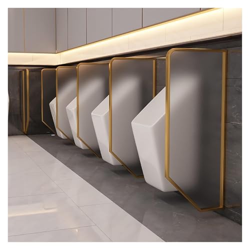 WC Trennwand Hochwertige Toiletten-Sichtschutzwand, Milchglas-Sichtschutz For Urinale, Glastrennwand For Urinale In Hotels Und Einkaufszentren, Fest Und Stabil, Leicht Zu Reinigen(Gold,2pcs) von CFDZCP