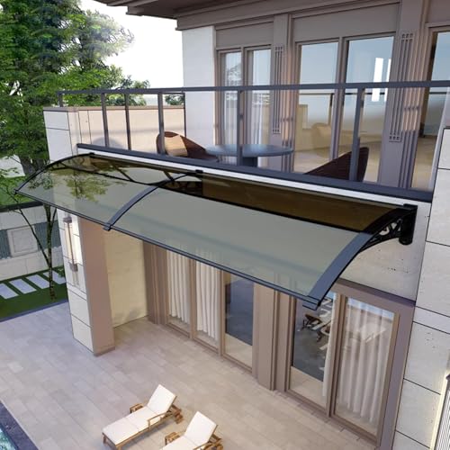türmarkisen Außen Außentürmarkise, Regenfestes Vordach for Gebogene Fenster, Polycarbonatabdeckung, UV-Schutz Gegen Regen Und Schnee, Geeignet for Garten, Terrasse,(60x390cm/24 x154) von CFDZCP