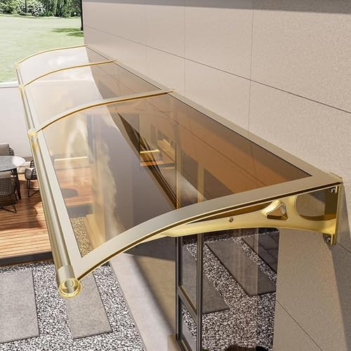 türmarkisen Außen Gewölbte Türvordachmarkise, Regendichte Fenstermarkise, Braune Polycarbonat-Türmarkise, Einfach Zu Montieren, Geeignet for Den Außenbereich, Fenster,(60x90cm/24 x35) von CFDZCP