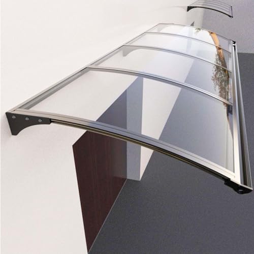 türmarkisen Außen Regenfeste Fenstermarkise, Haustürvordach, Aluminium + Polycarbonat-Abdeckung, Außentürmarkise for Veranda/Terrasse/Dach/Fenster(80cm 80x360cm/32inx142in) von CFDZCP
