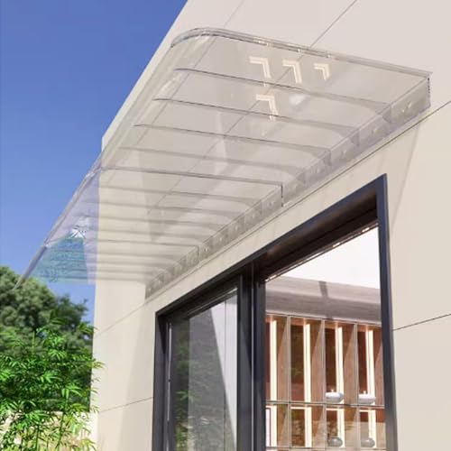 türmarkisen Außen Regenfestes Sonnenschutzdach for Gebogene Fenster, Markise for Die Haustür, Polycarbonatplatte Mit Aluminiumhalterung, Geeignet for Garten, Veranda(Facade,60x100cm/24 x39) von CFDZCP